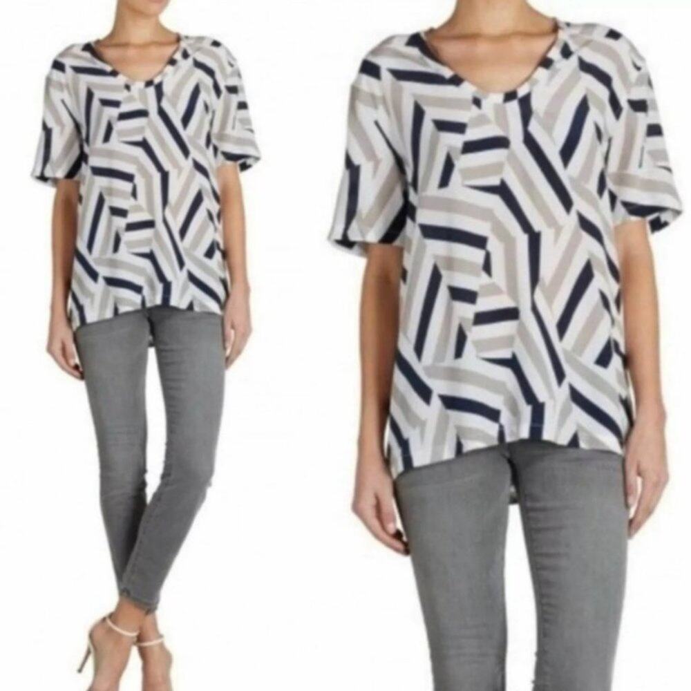 Equipment Geometric Silk Tee